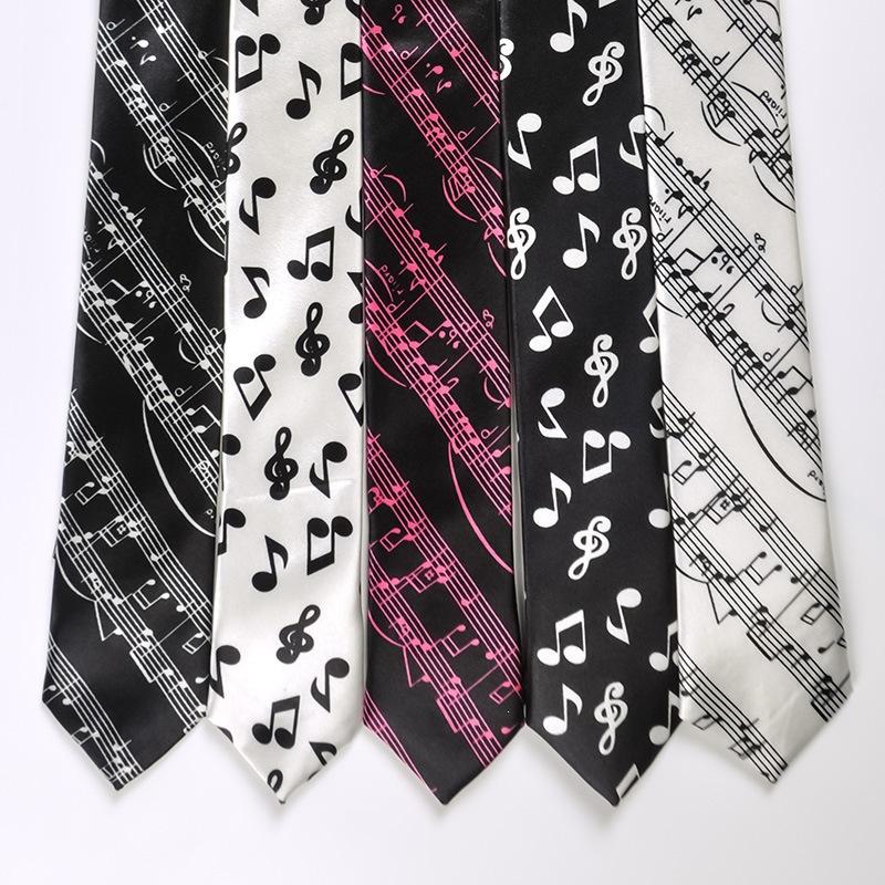 Audio Music Notes - Unisex Narrow Necktie Soft Silky Music