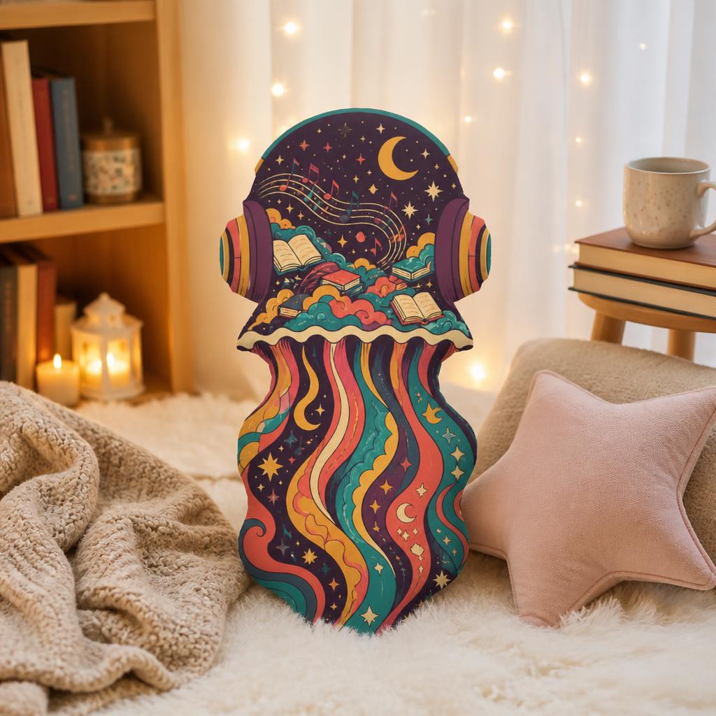 Audio Music Remover Free - Psychedelic Headphones Pillow Celestial Music Cushion