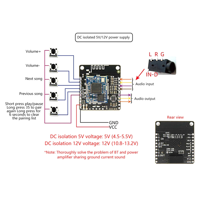 DC 5V/12V Bluetooth Music Modu - Audio Music Add ulasan dan harga