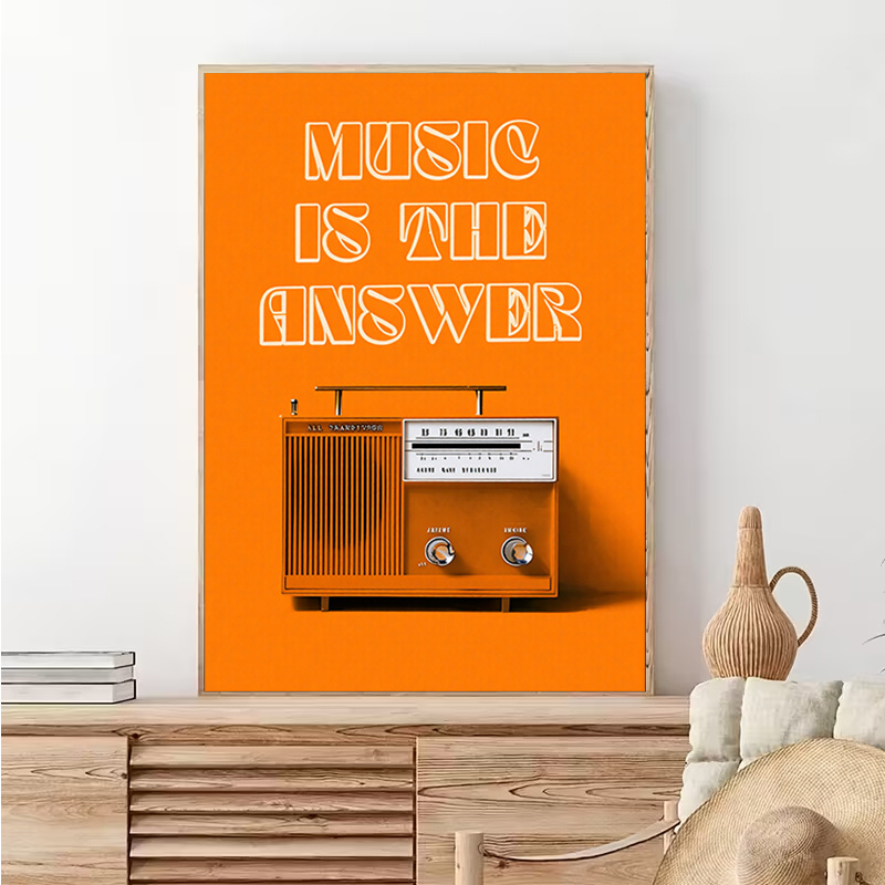 Vintage Radio Wall Art Framele - Audio Music For Background ulasan dan harga