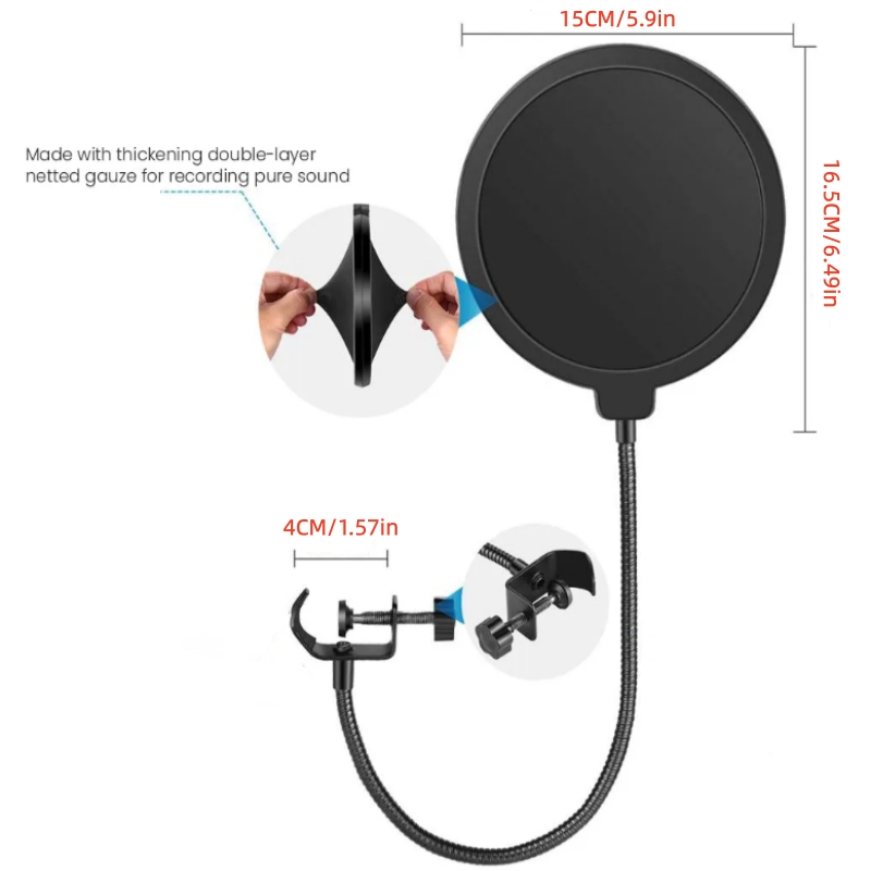 MF6 Mic Accessories Metal PoP  - Recording Pop Filter ulasan dan harga