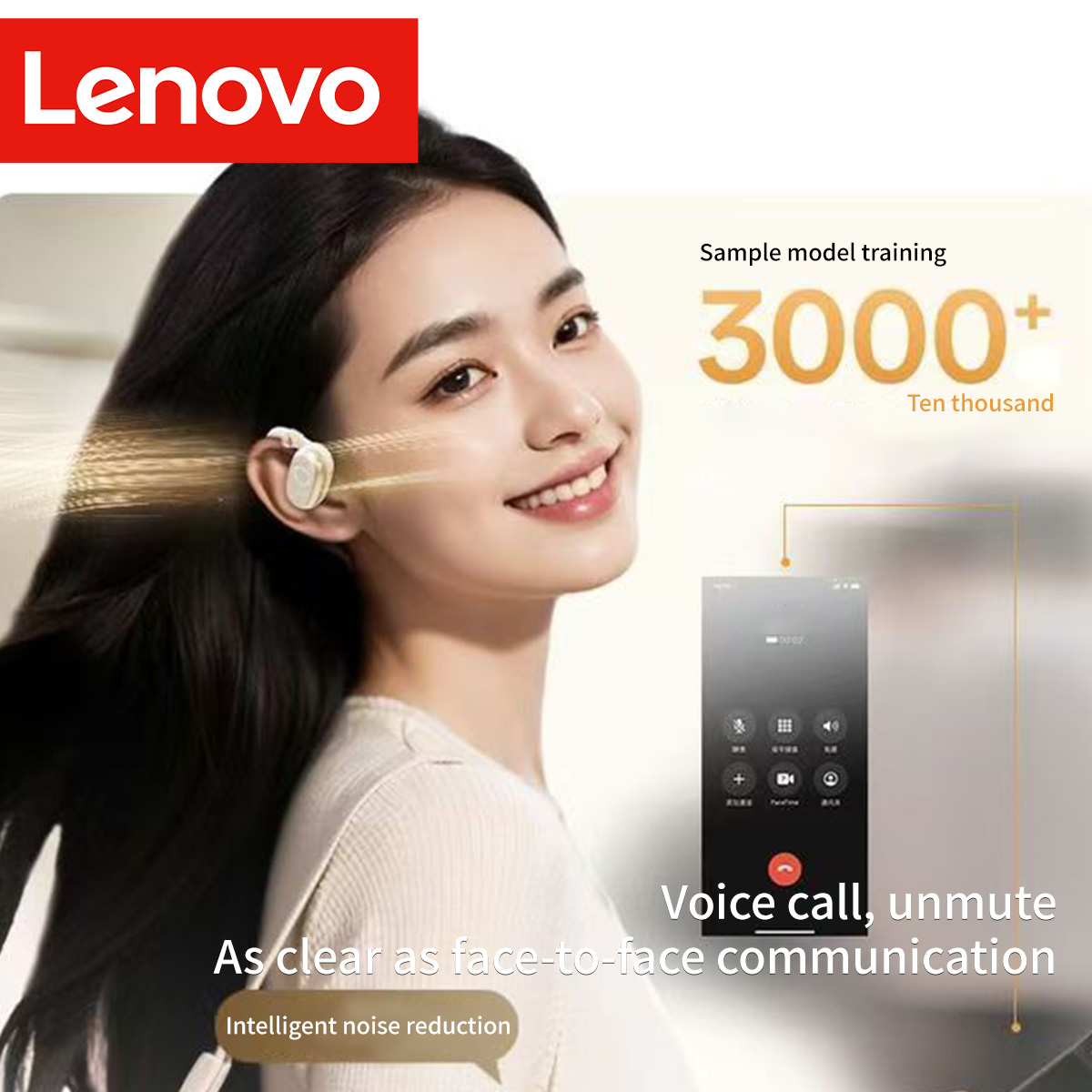 Lenovo EA366 Earhook Headphone - Audio Music Apple ulasan dan harga