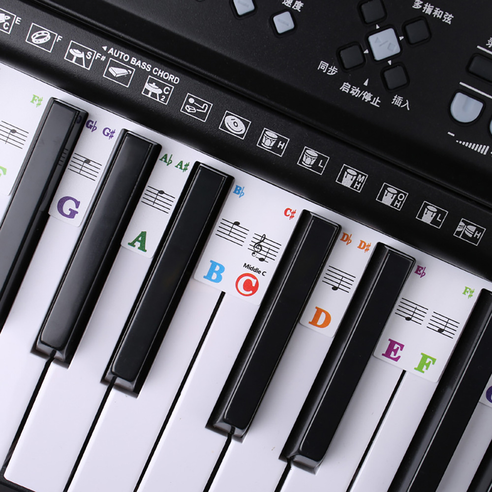 Piano Keyboard Stickers 88/61  - Audio Music Notes ulasan dan harga