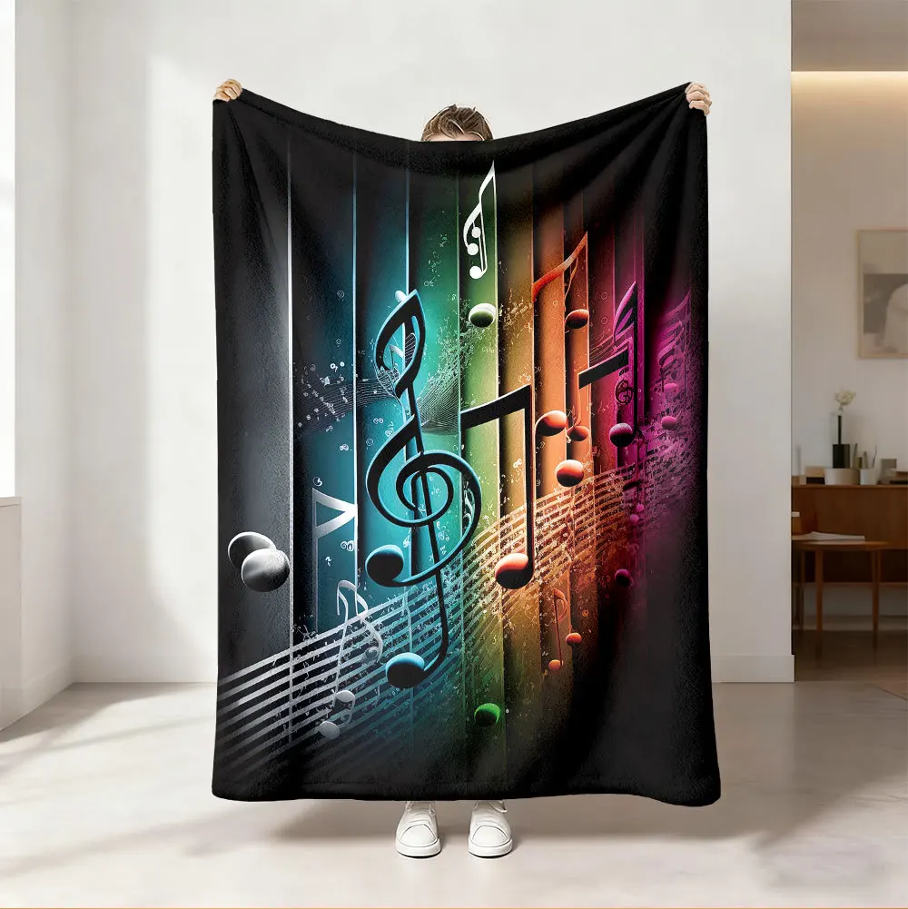 Throw Blanket Vibrant Neon Rai - Audio Music Notes ulasan dan harga