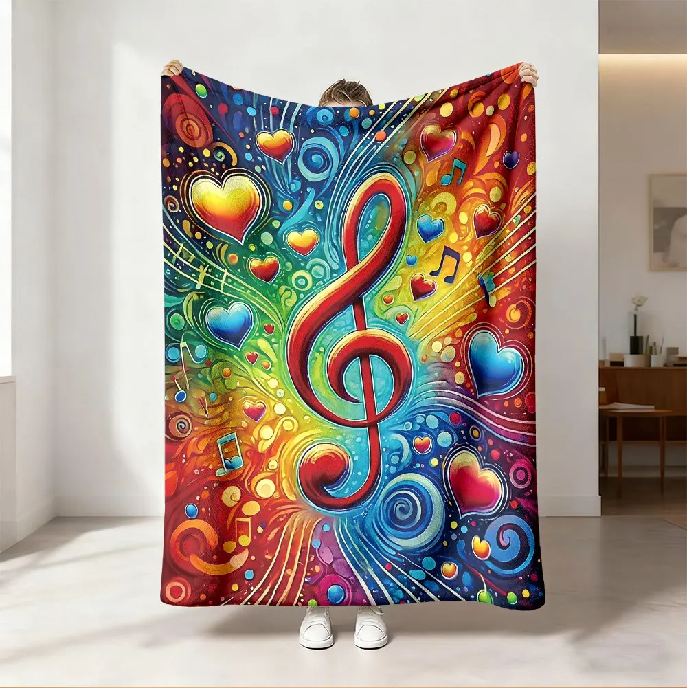 Throw Blanket Vibrant Neon Rai - Audio Music Notes ulasan dan harga
