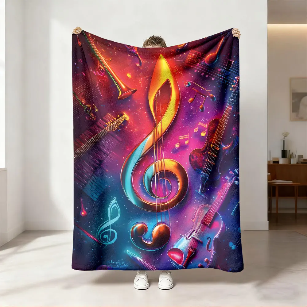 Throw Blanket Vibrant Neon Rai - Audio Music Notes ulasan dan harga