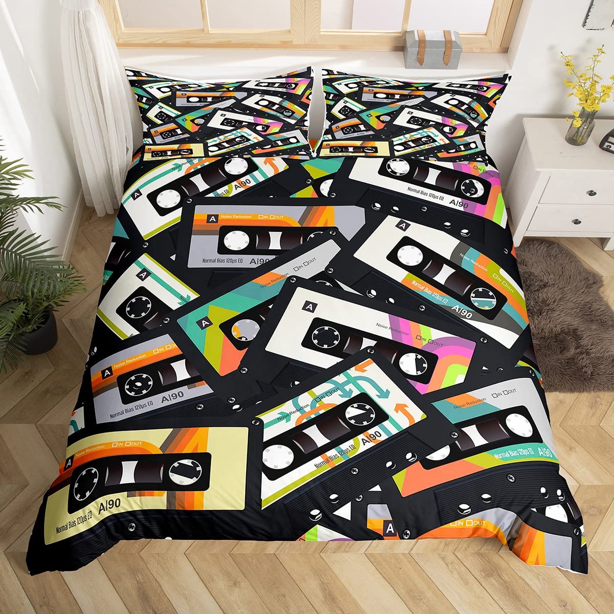 Colorful Music Cassettes Duvet - Audio Music King ulasan dan harga